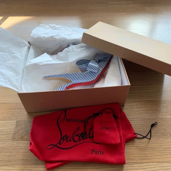 SOLD Christian Louboutin Clare Nodo Striped Side-Bow - Picture 5 of 12